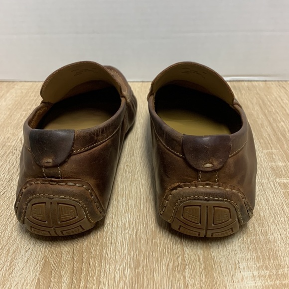 Men's Brown Leather Driving Shoes Loafers 9W EE wide - Picture 3 of 8